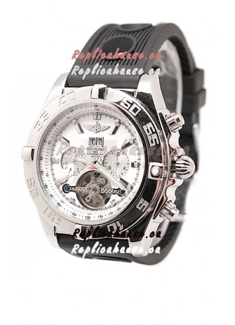 Breitling Chronograph Chronometre Japanese Tourbillon Watch in White Dial