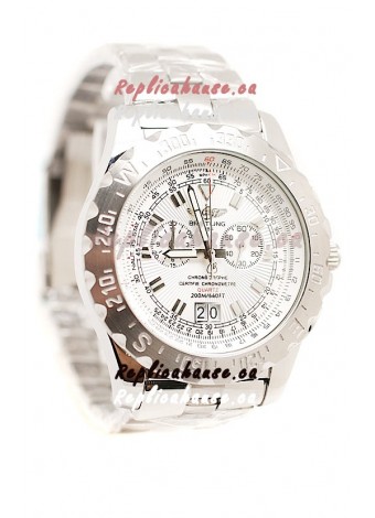 Breitling Chronograph Chronometre Replica Watch in White Dial