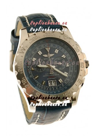 Breitling Chronograph Chronometre Japanese Replica Watch in Blue