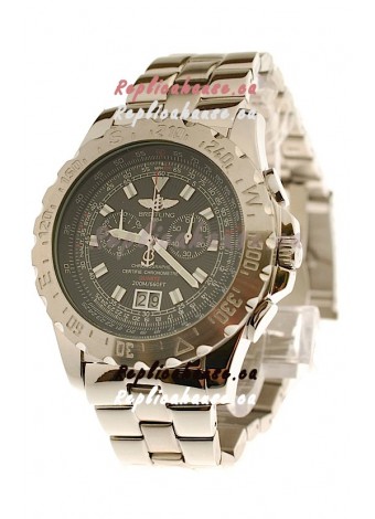 Breitling Chronograph Chronometre Japanese Watch in Black Dial