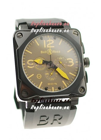Bell and Ross BR01-94 Edition Japanese PVD Watch in Yellow Markers