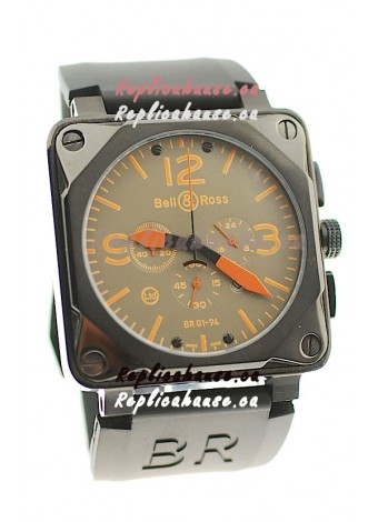 Bell and Ross BR01-94 Edition Japanese PVD Watch in Orange Markers