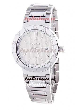 Bvlgari Quartz Japanese Replica Watch in Silver Dial