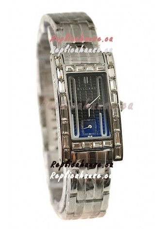 Bvlgari Rettangolo Japanese Replica Watch in Dark Blue Dial