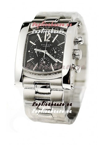 Bvlgari Assioma Chrongraph Japanese Replica Watch in Black Dial