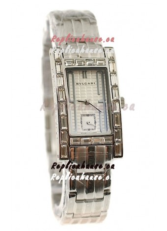 Bvlgari Rettangolo Japanese Replica Watch in Dark Blue Dial