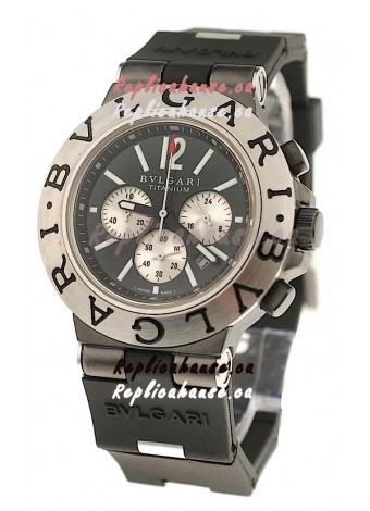 Bvlgari Scuba Swiss Body Japanese Steel Watch in Steel Bezel