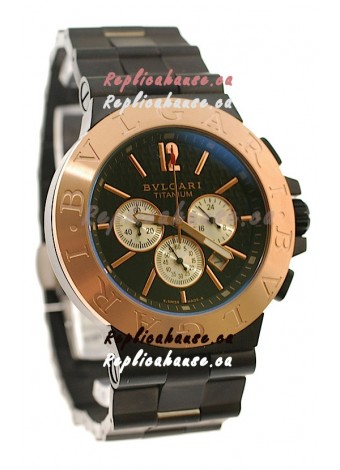 Bvlgari Diagono Mens Scuba japanese Replica PVD Watch