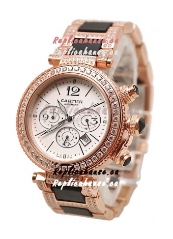 Cartier Pasha Seatimer Swiss Replica Diamonds Watch