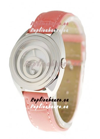 Chopard Happy Spirit Ladies Japanese Replica Watch in Pink Strap