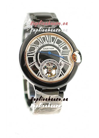 Ballon Bleu De Cartier flying Tourbillon Japanese Replica PVD Watch 