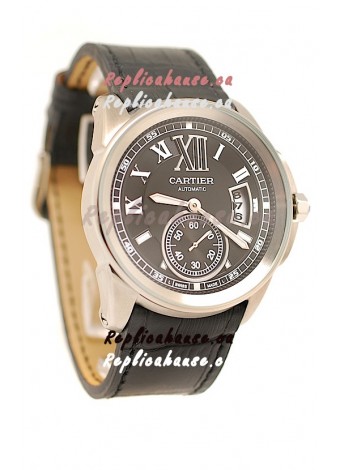 Calibre de Cartier Japanese Replica Watch in Black Dial
