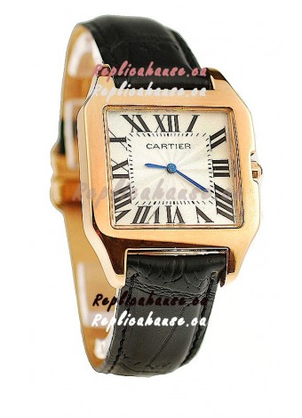 Cartier Santos 100 Ladies Japanese Replica Gold Watch