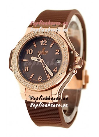 Hublot Big Bang King Cappuccino Diamonds Swiss Replica Quartz Watch