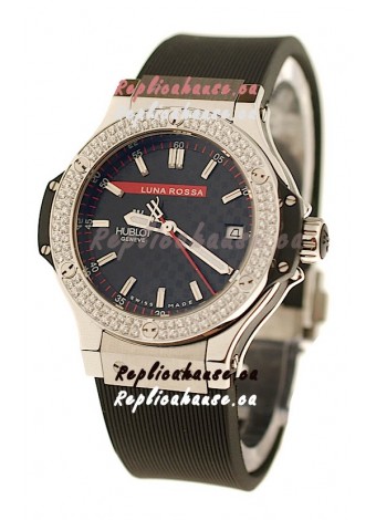 Hublot Big Bang Luna Rossa PVD Diamonds Swiss Quartz Watch