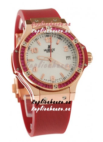 Hublot Gold Big Bang Red Tutti Fruitti Swiss Replica Quartz Watch