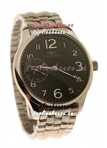 IWC Portugese Automatic Japanese Replica Watch in Black Dial