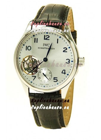 IWC Portuguese Tourbillon Swiss Replica Watch in Silver Dial