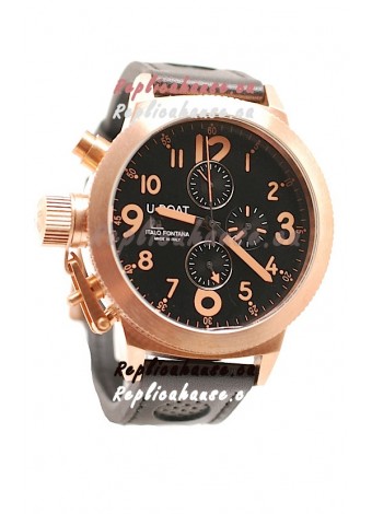 U-Boat Flightdeck Japanese Gold Replica Watch