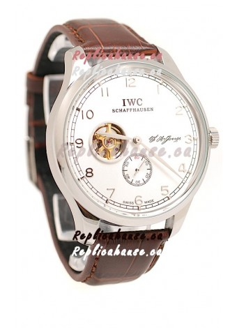 IWC Portuguese Regulateur Tourbillon Japanese Watch in Brown Strap