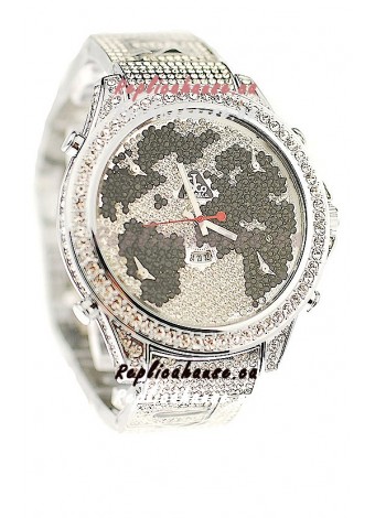Jacob & Co Diamond Japanese Replica Watch in Black/White Diamond Dial