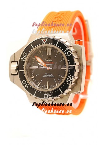 Omega Seamaster Ploprof 1200M Swiss Watch in Orange Strap