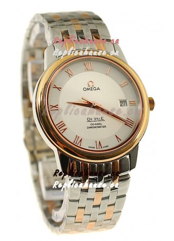 Omega Co-Axial Deville Japanese Rose Gold Watch in Roman Markers
