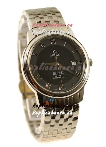 Omega Co-Axial Deville Japanese Steel Watch in Black Dial