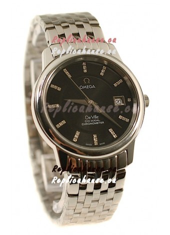 Omega Co-Axial Deville Japanese Steel Watch in Stick Markers