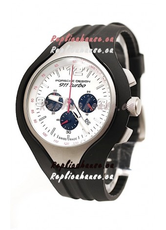 Porsche Design 911 Turbo Speed II Chronograph Japanese Watch in White Dial