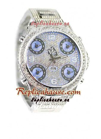 Jacob & Co Diamond Japanese Replica Watch in Light Blue Dial