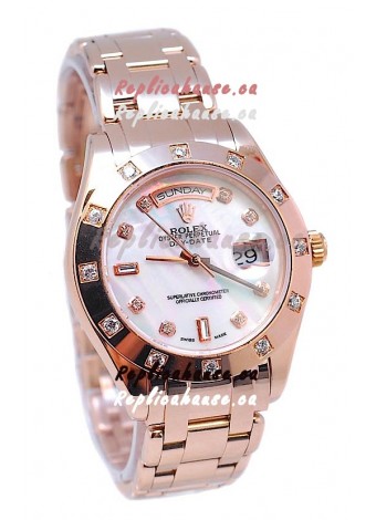 Rolex Day Date White Mother of Pearl Japanese Replica Watch