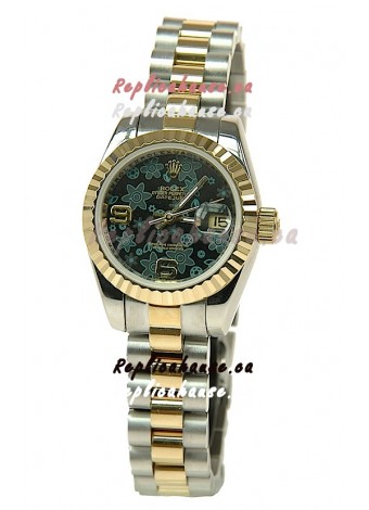 Rolex Datejust Floral Motif Ladies Swiss Replica Watch