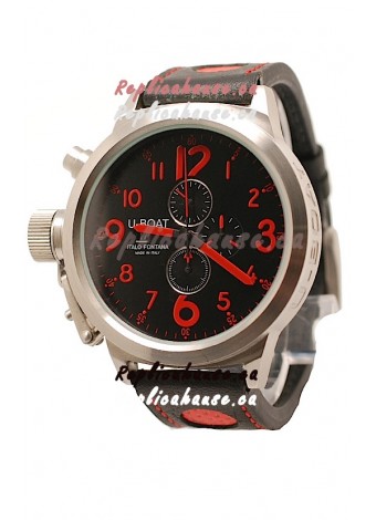 U-Boat Flightdeck Japanese Replica Watch in Black Dial