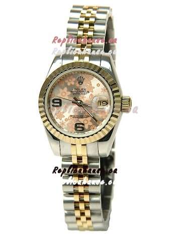 Rolex Datejust Floral Motif Ladies Swiss Replica Watch