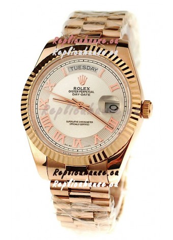 Rolex Day Date Pink Gold Japanese Replica Watch