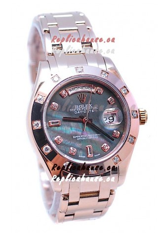Rolex Day Date Black Mother of Pearl Japanese Replica Watch