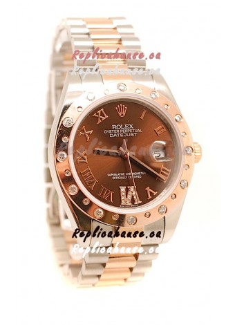 Rolex DateJust Mid-Sized Rose Gold Japanese Replica Watch 