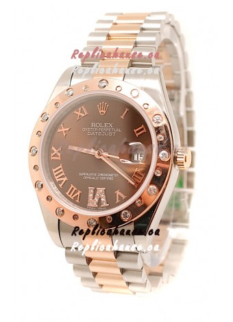 Rolex DateJust Mid-Sized Swiss Replica Rose Gold Watch