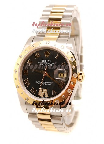 Rolex DateJust Mid-Sized Swiss Replica Gold Watch