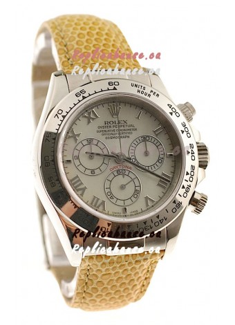 Rolex Daytona Cosmograph Swiss Replica Watch in Yellow Pearl Dial