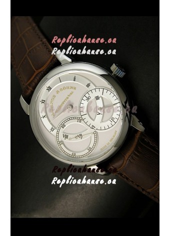 Alange Sohne Dual Sub Dials Japanese Watch Brown Strap