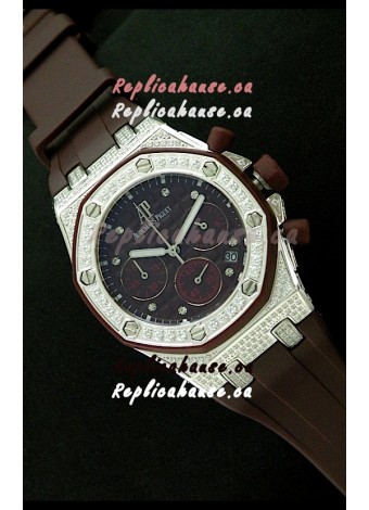 Audemars Piguet Royal Oak Ladies Alinghi Limited Edition Japanese Watch in Maroon