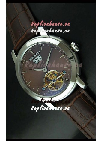 Audemars Piguet Jules Tourbillon Japanese Replica Watch in Brown Dial
