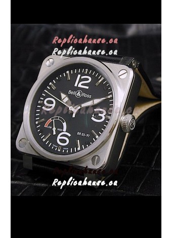 Bell and Ross BR013 97 Power Reserve Swiss Replica Watch in Black Dial