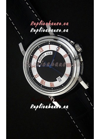 Breguet De La Marine Swiss Replica Steel Watch in Black & White Dial