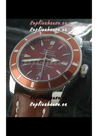 Breitling Superocean Swiss Replica Watch in Brown Dial