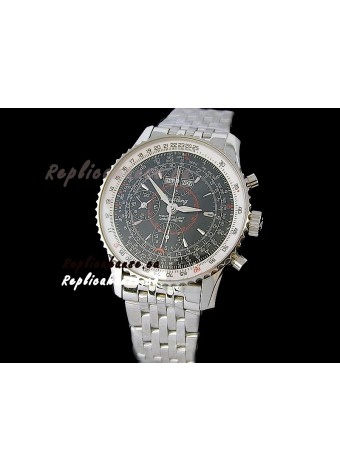 Breitling Navitimer World Swiss Replica Watch in Black Dial