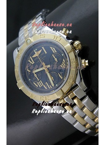 Breitling Chronomat B01 Two Tone Swiss Watch in Black Dial