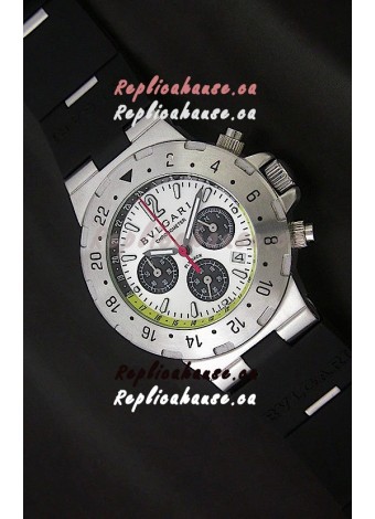 Bvlgari Diagono Chrono Swiss Replica Watch in White Dial